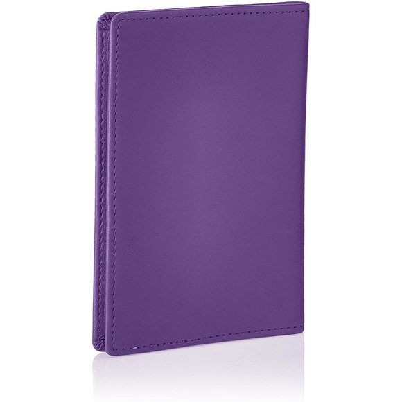 New - ROYCE LEATHER Leather Passport Case Purple | O/S - Picture 2 of 3